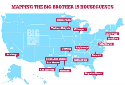 Big Brother 15 Houseguest Map