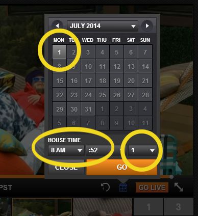 Big Brother Feeds flashback calendar menu