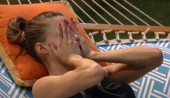 Becky plays peekaboo with Big Brother 17