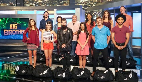 Big Brother 18 cast in front of the Big Brother house