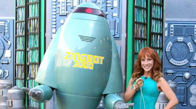 Kathy Griffin with Zingbot on Big Brother