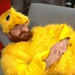 Spencer the Chicken relaxes