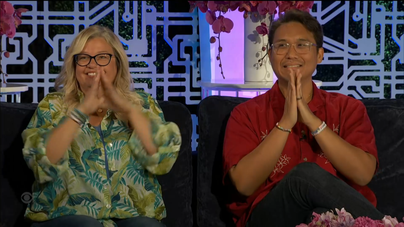 Big Brother 26-Kimo and Angela at the jury roundtable