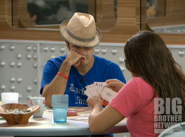 Dan and Danielle play cards on Big Brother 14