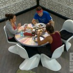 Danielle, Dan, and Shane eat on Big Brother 14