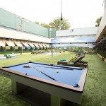 Backyard pool table