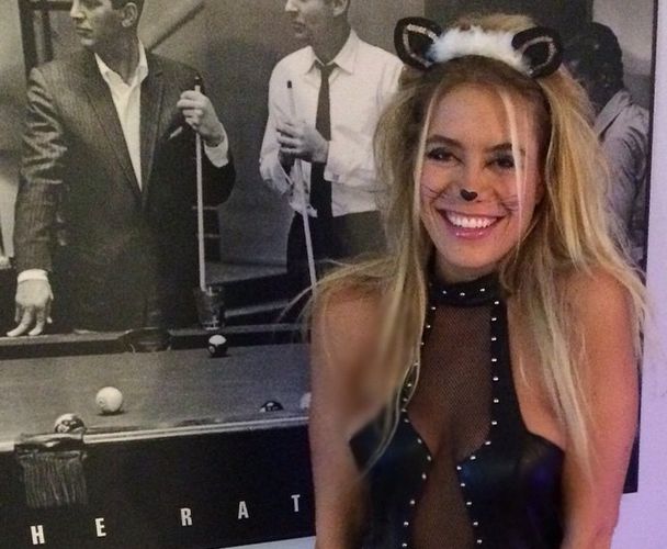 Ashley Iocco as a sexy cat for Halloween