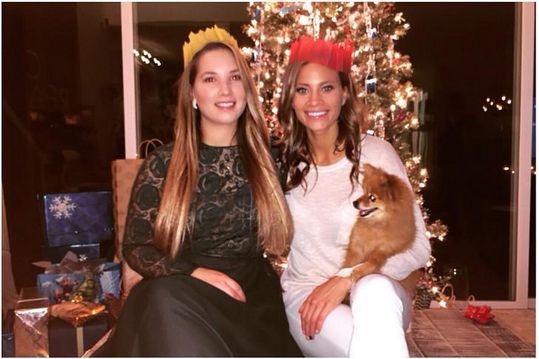 Amber Borzotra & family on Christmas