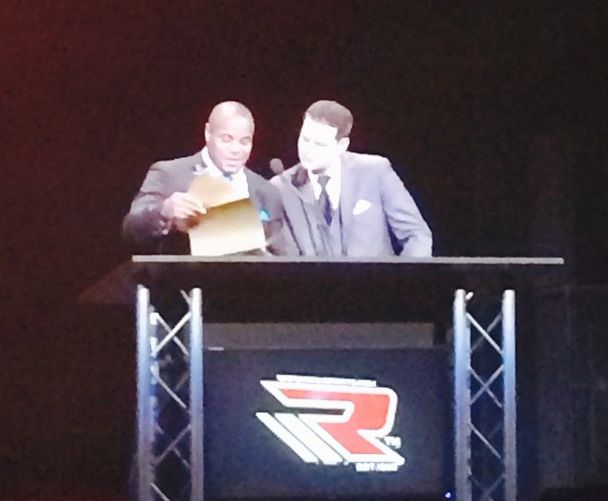 Derrick Levasseur presents at World MMA Awards