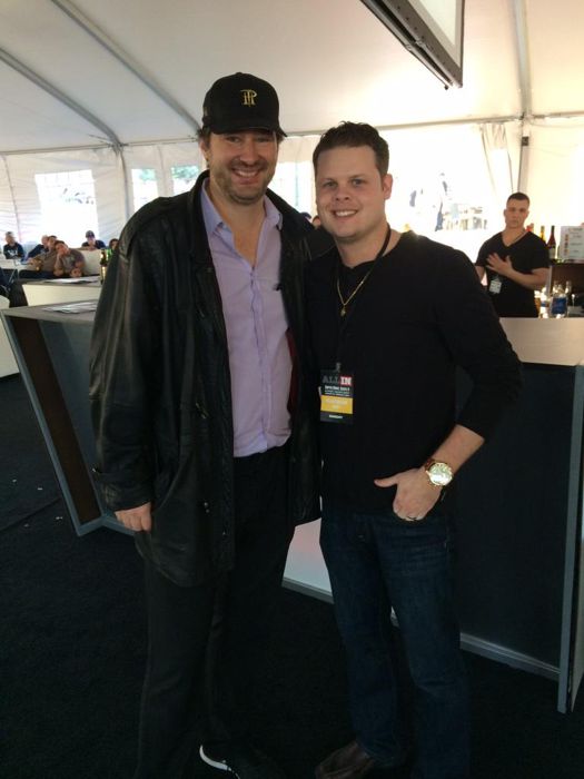 Derrick Levasseur with Phil Hellmuth