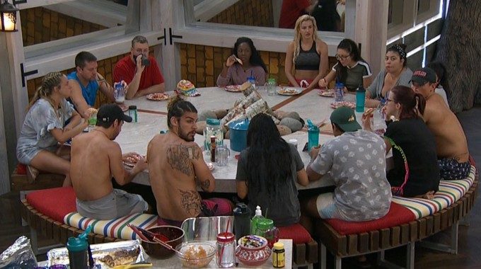 Big Brother 21 HGs at dinner in Week 1