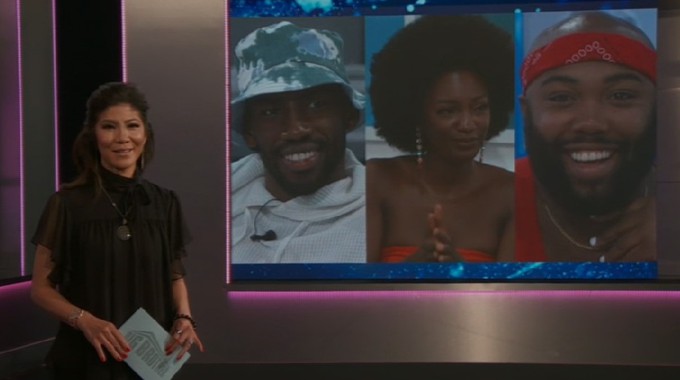 Julie Chen and Final 3 on Big Brother 23