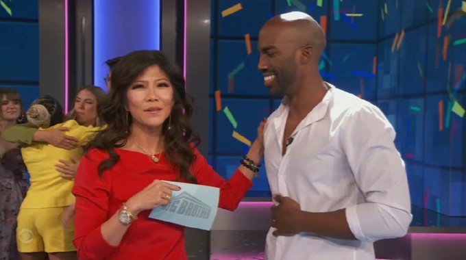 Julie Chen with Big Brother 23 winner Xavier Prather